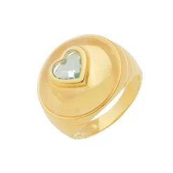 Anel Anabel Coração Zircônia Acqua Folheado a Ouro 18k