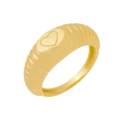 Anel de Coração Fileiras Folheado a Ouro 18k Demy