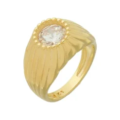 Anel de Dedinho Fran Zircônia Folheado a Ouro 18k