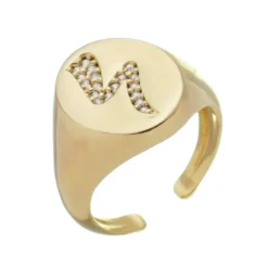Anel de Dedinho Lelê Raio Zircônias Folheado a Ouro 18k