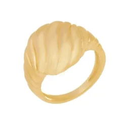 Anel de Dedinho Ondulado Folheado a Ouro 18k Elle