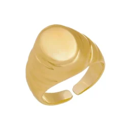 Anel de Dedinho Oval Folheado a Ouro 18k Zazá