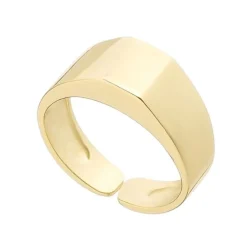 Anel de Dedinho Piuka Lucca Geométrico Folheado a Ouro 18k
