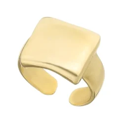 Anel de Dedinho Piuka Sarah Quadrado Folheado a Ouro 18k