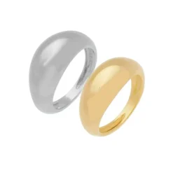 Anel Folheado a Ouro 18k e Folheado em Ródio Branco Taylor