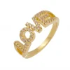 Anel Folheado a Ouro 18k Love Zircônias Bia
