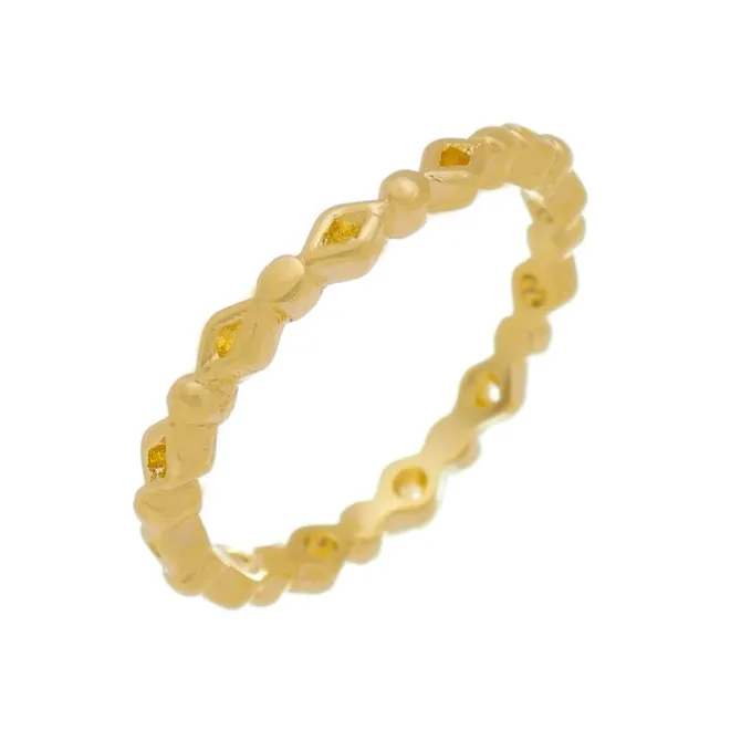 Anel Folheado a Ouro 18k Mini Losangos Dori