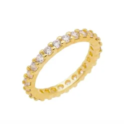 Anel Folheado a Ouro 18k Zircônias Lyris