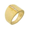 Anel Juddy Filetado Zircônias Folheado a Ouro 18k