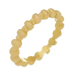 Anel Mini Retangulos e Bolinhas Folheado a Ouro 18k Jasmine