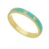 Anel Piuka Jess Turquesa Folheado a Ouro 18k