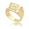 Anel Piuka Naiane Quadrado Zircônia Folheado a Ouro 18k