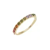 Anel Rose Zircônias Coloridas Folheado a Ouro 18k