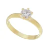 Anel Solitário Piuka Celina Zircônia Cristal Folheado a Ouro 18k