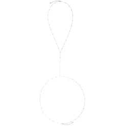 Body Chain Piuka Dua Bolinhas Folheado em Ródio Branco