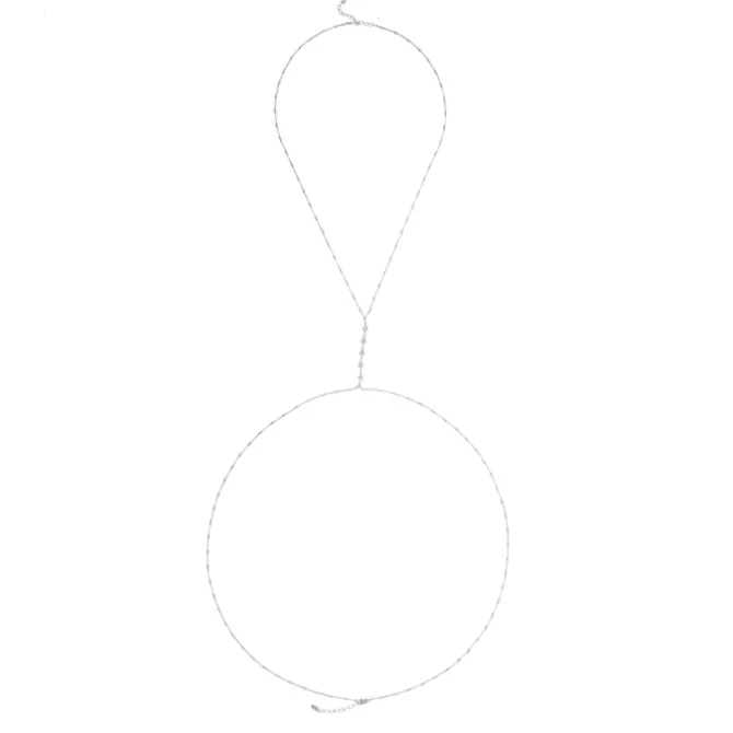 Body Chain Rachel Zircônias Folheado em Ródio Branco