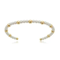 Bracelete Alice Pérolas Folheado a Ouro 18k