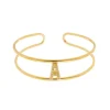 Bracelete Feminino Folheado a Ouro 18k Letra Inicial Aro Duplo Zircônias Lina