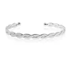 Bracelete Feminino Folheado em Ródio Branco Torcida Trançada Laurie