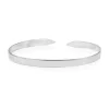 Bracelete Feminino Folheado em Ródio Branco Liso Bia