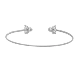 Bracelete Feminino Folheado em Ródio Branco 3 Pontos de Luz Vivi
