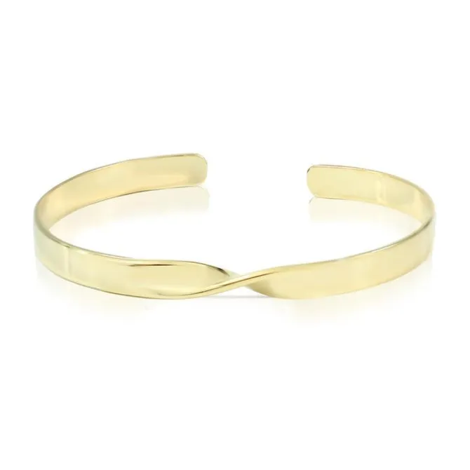 Bracelete Feminino Folheado a Ouro 18k Torcido Caly
