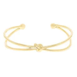 Bracelete Feminino Folheado a Ouro 18k 2 Voltas Nó Rafaella Piuka