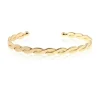 Bracelete Feminino Folheado a Ouro 18k Torcida e Trançada Laurie