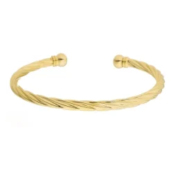 Bracelete Feminino Folheado a Ouro 18k Tubo Torcido Lih