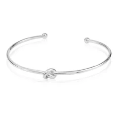 Bracelete Feminino Folheado em Ródio Branco Nó Manu