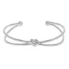 Bracelete Feminino Folheado em Ródio Branco 2 Voltas Nó Rafaella Piuka