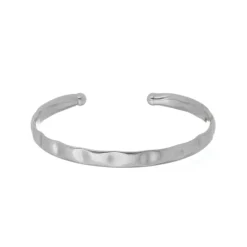 Bracelete Feminino Folheado em Ródio Branco Trabalhado Elise