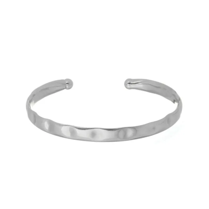 Bracelete Feminino Folheado em Ródio Branco Trabalhado Elise