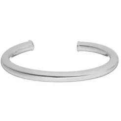 Bracelete Feminino Folheado em Ródio Branco Tubo Liso Joyce