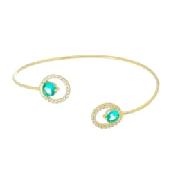 Bracelete Glória Zircônias Turmalina Folheado a Ouro 18k