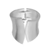 Bracelete Largo Assimétrico Samara Fosco Prata
