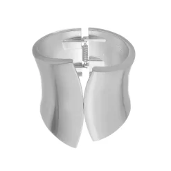 Bracelete Largo Assimétrico Samara Fosco Prata