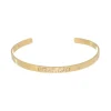 Bracelete Liso Bia Gratidão Folhedo a Ouro 18k
