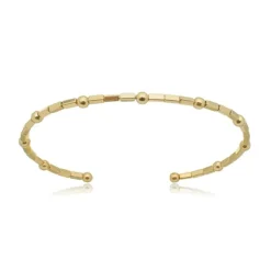 Bracelete Maitê Canutilhos e Bolinhas Folheado a Ouro 18h