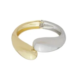 Bracelete Oval Flávia Dourado e Prata