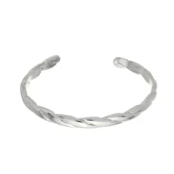 Bracelete Rebeca Trançado Folheado em Ródio Branco Piuka