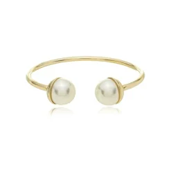 Bracelete Semi Aberto Amélia Pérola Dourado