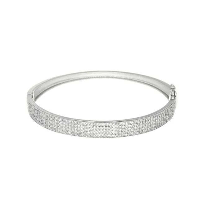 Bracelete Talita Zircônias Folheado em Ródio Branco