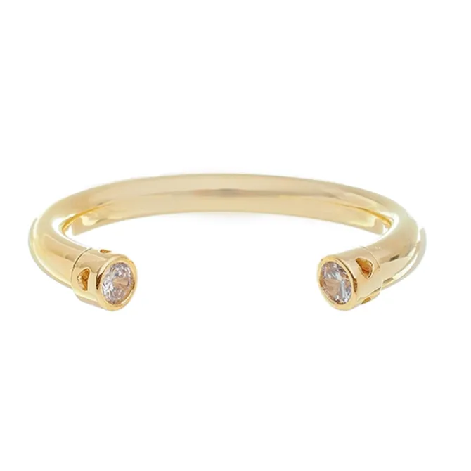 Bracelete Tubo Hannah Zircônias Folheado a Ouro 18k