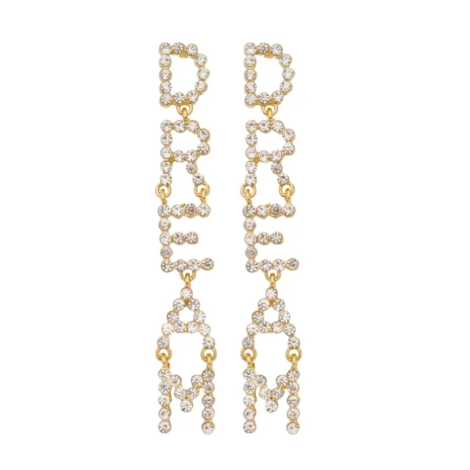 Brinco Dream Strass Dourado