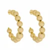 Brinco Argola Bolas Sil G Folheado a Ouro 18k