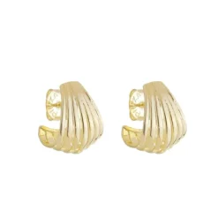 Brinco Argola Gota Luana Texturizado Folheado a Ouro 18k