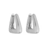 Brinco Argola Triangular Emily P Folheado em Ródio Branco