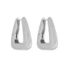 Brinco Argola Triangular Emily G Folheado em Ródio Branco