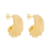 Brinco Argola Vintage Maya Ondulado Folheada a Ouro 18k